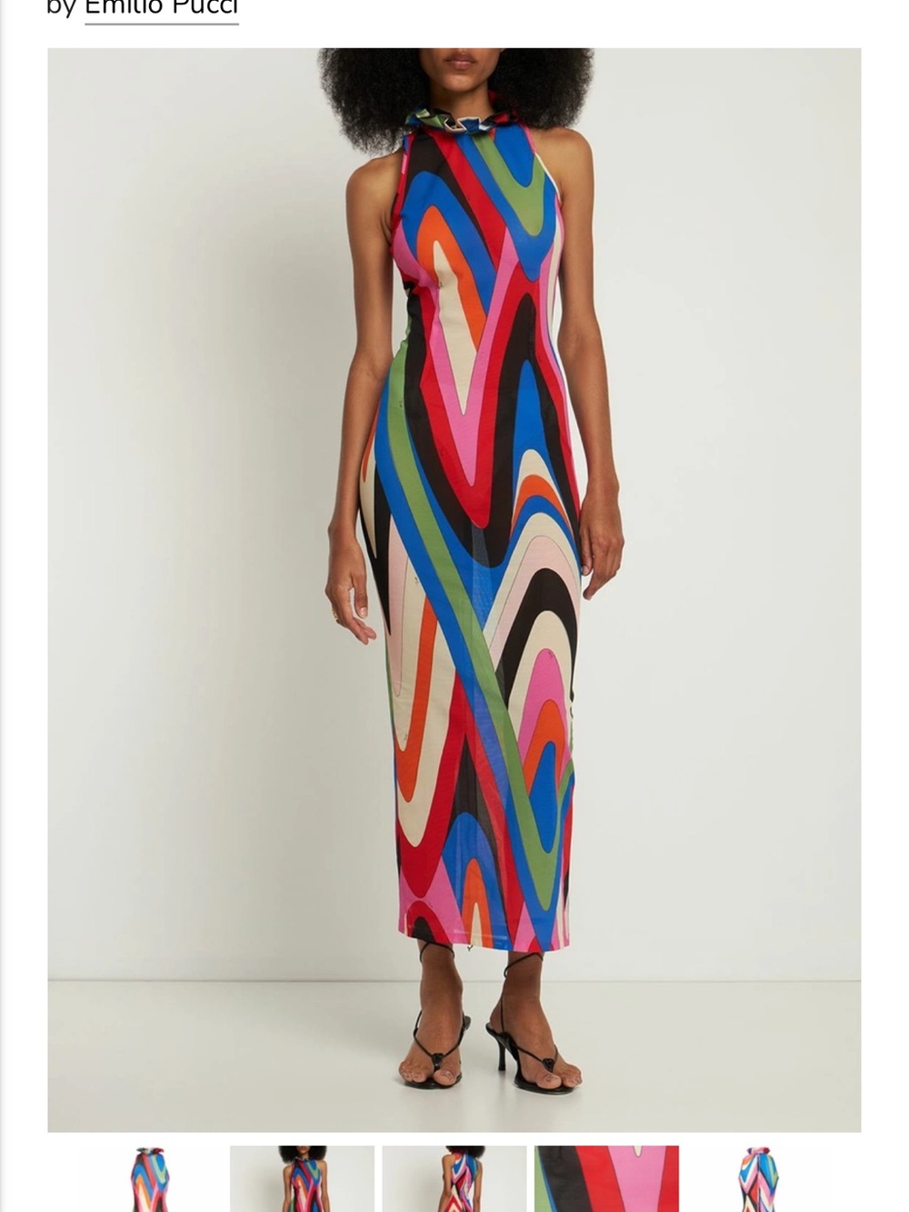Emilio Pucci Vibrant Multicolor Wave Maxi Dress